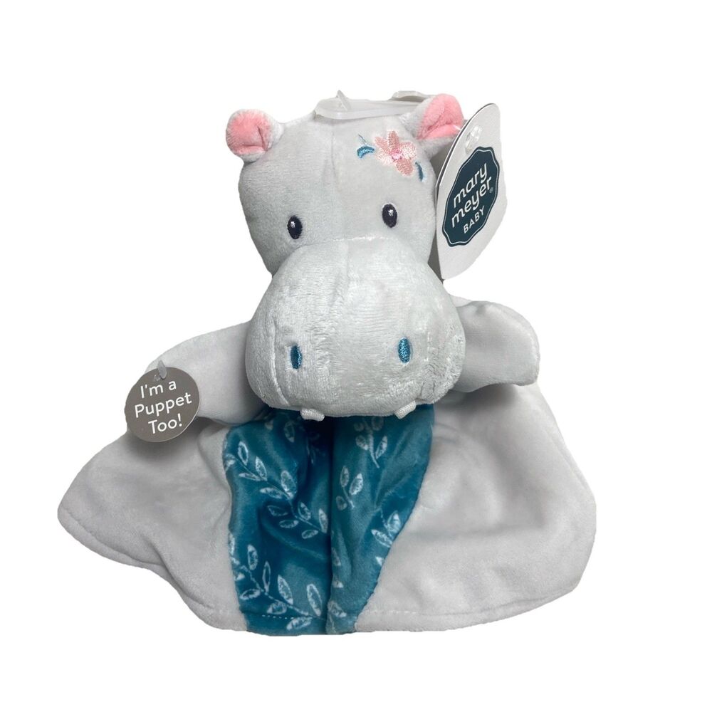 Mary Meyer Baby Puppet Lovey Jewel Hippo 9" Diameter NEW NWT Plush